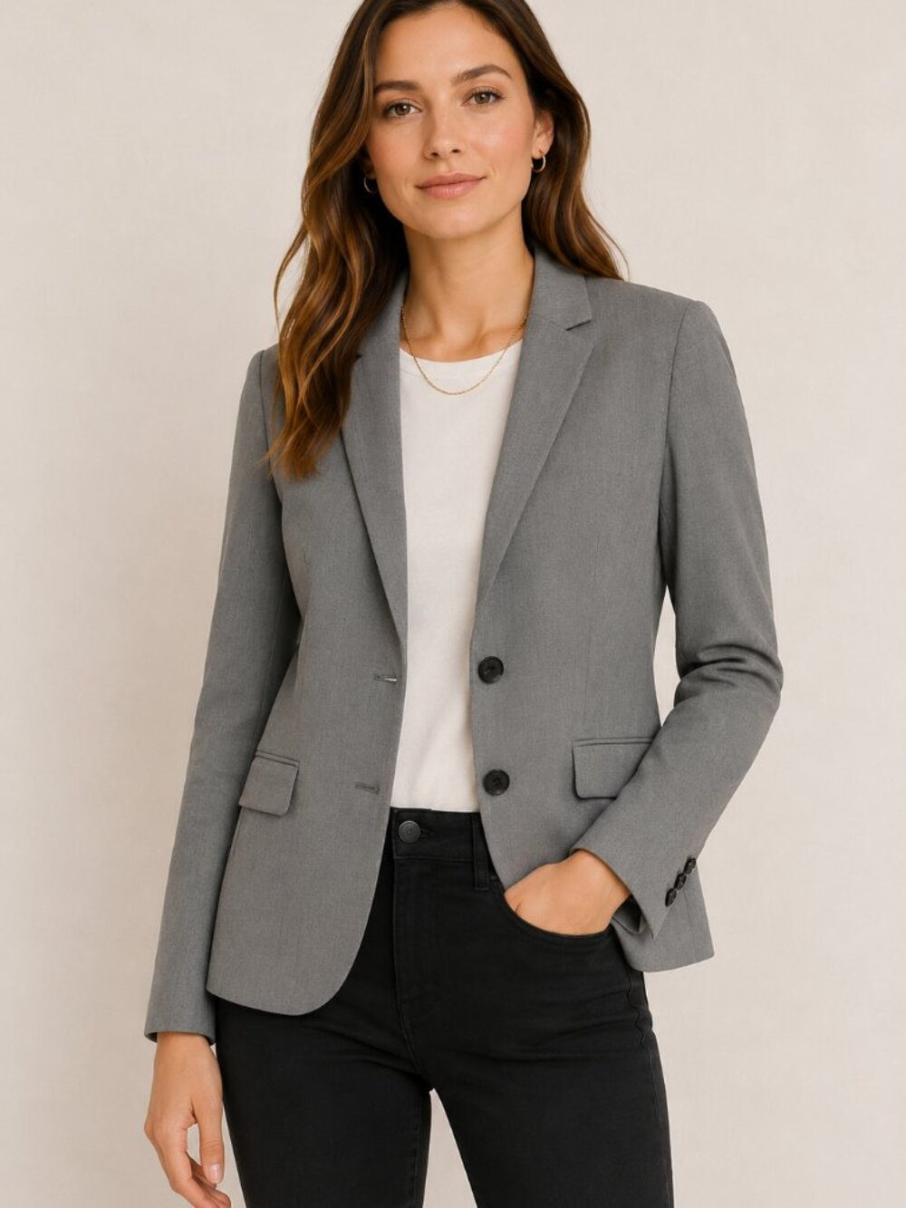 J.Crew Gray Double Button Blazer size 14